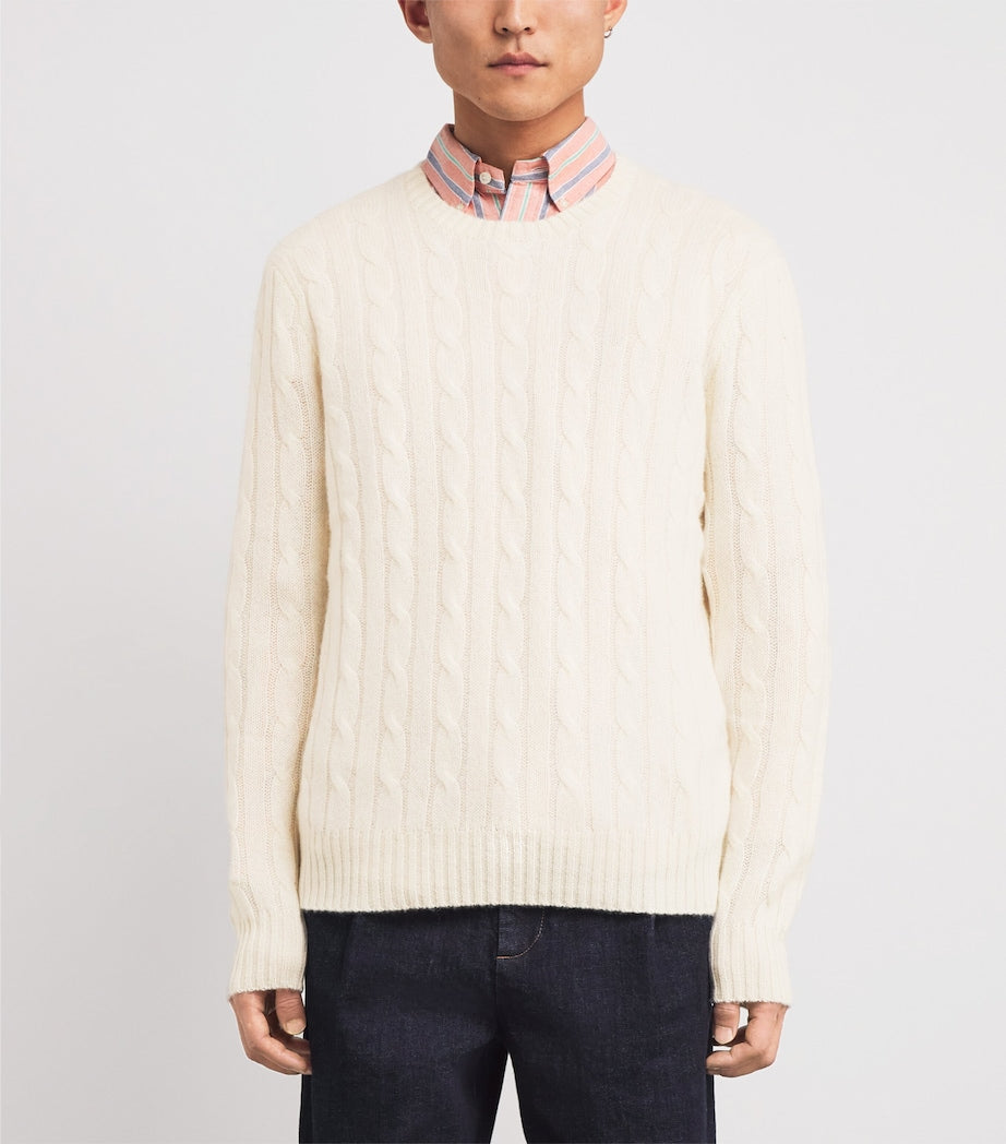 Polo Ralph Lauren Beige Cashmere Cable-Knit Sweater