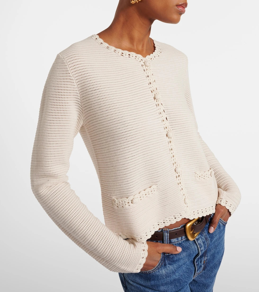 Frame - Crochet-trimmed wool-blend jacket