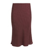 DÔEN Burgundy Silk-Blend Satin Elowette Midi Skirt