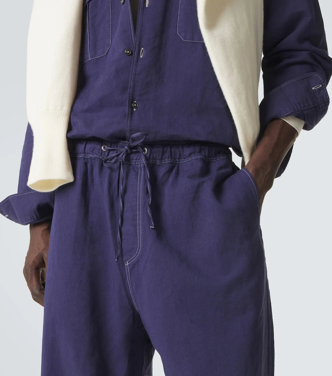 Studio Nicholson - Sonny cotton and linen wide-leg pants