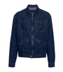 Prada Blue Logo-Plaque Denim Jacket