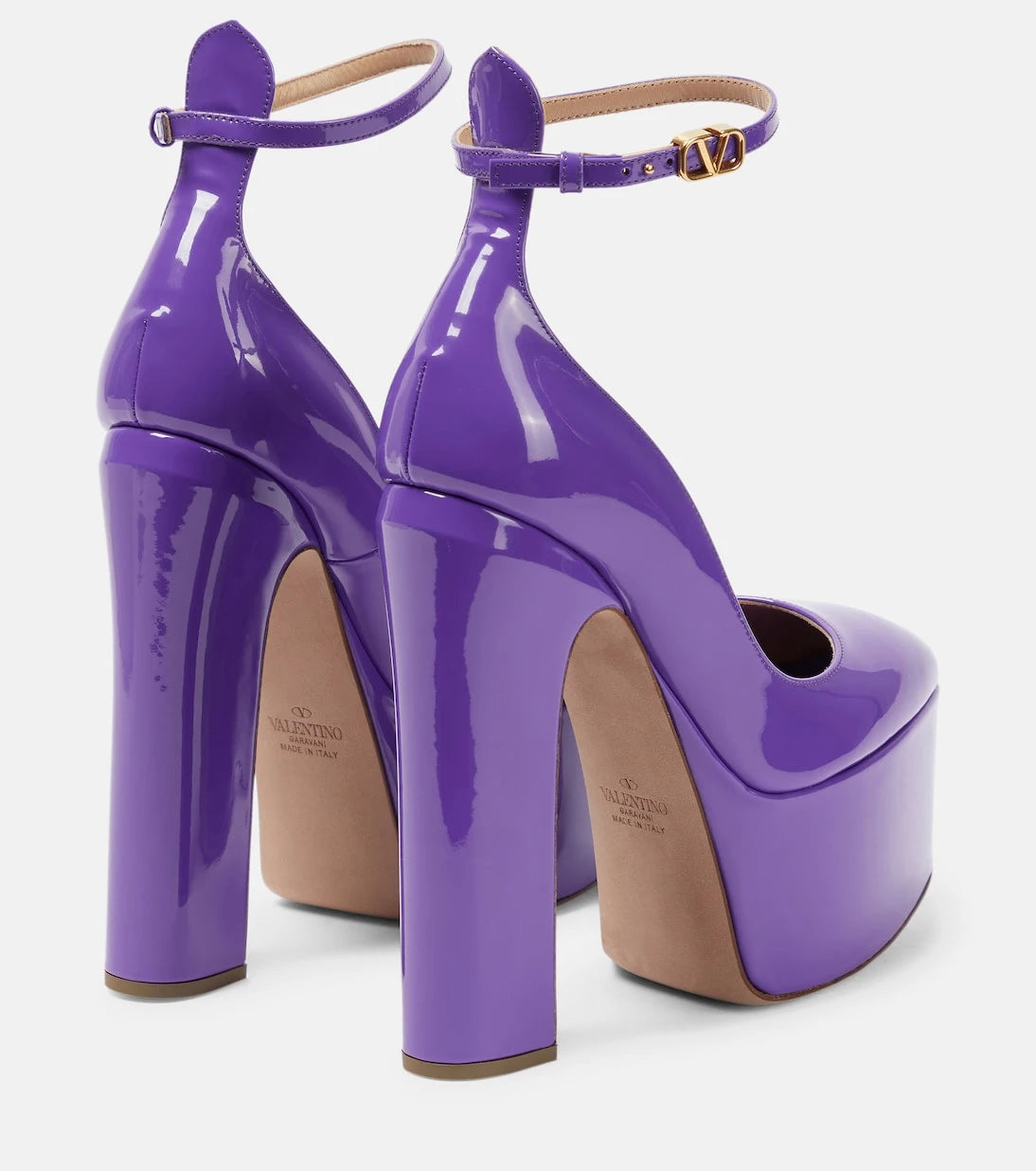 Valentino Garavani - Tan-Go patent leather platform pumps