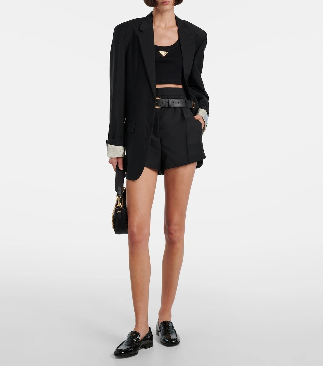 Prada - Logo cotton crop top
