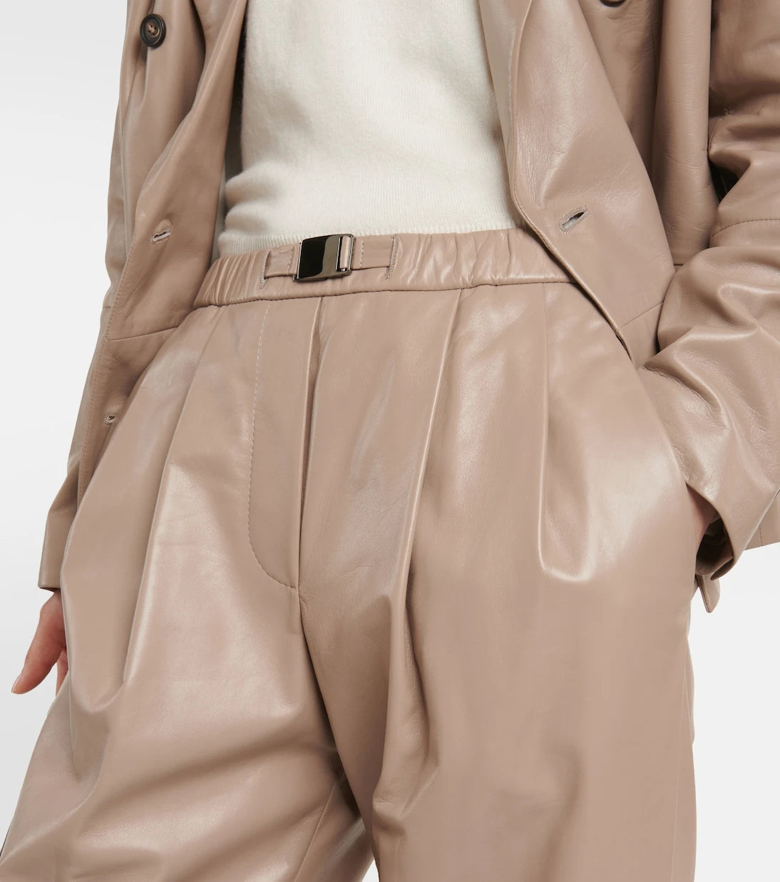Brunello Cucinelli - Mid-rise leather pants