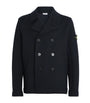 Stone Island Navy Wool Felted Compass Pea Coat