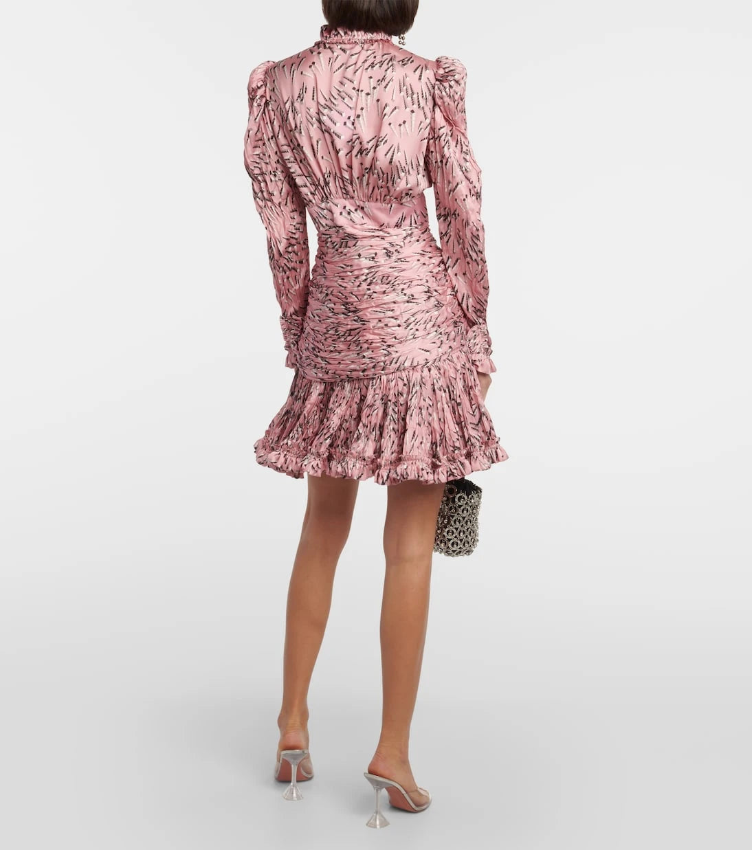 Rabanne - Printed ruched minidress