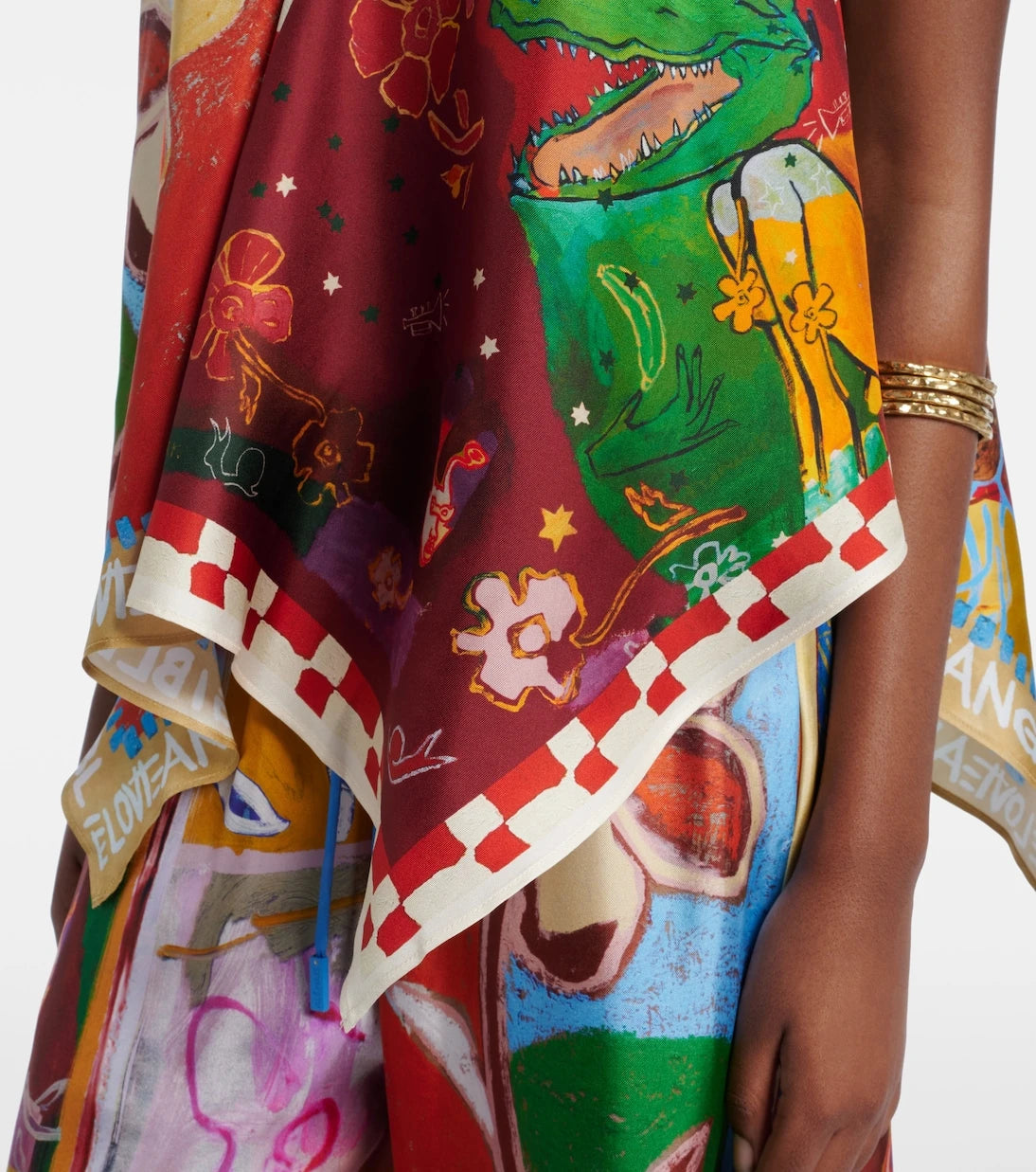 Alémais - x MLAK printed silk twill top