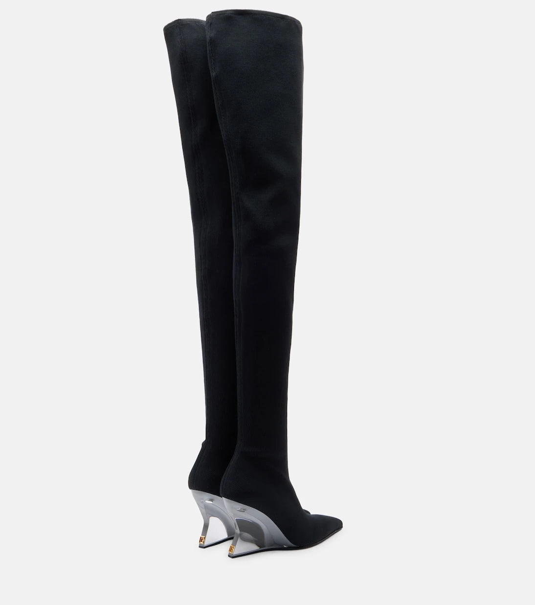 Balmain - Knitted wedge over-the-knee boots