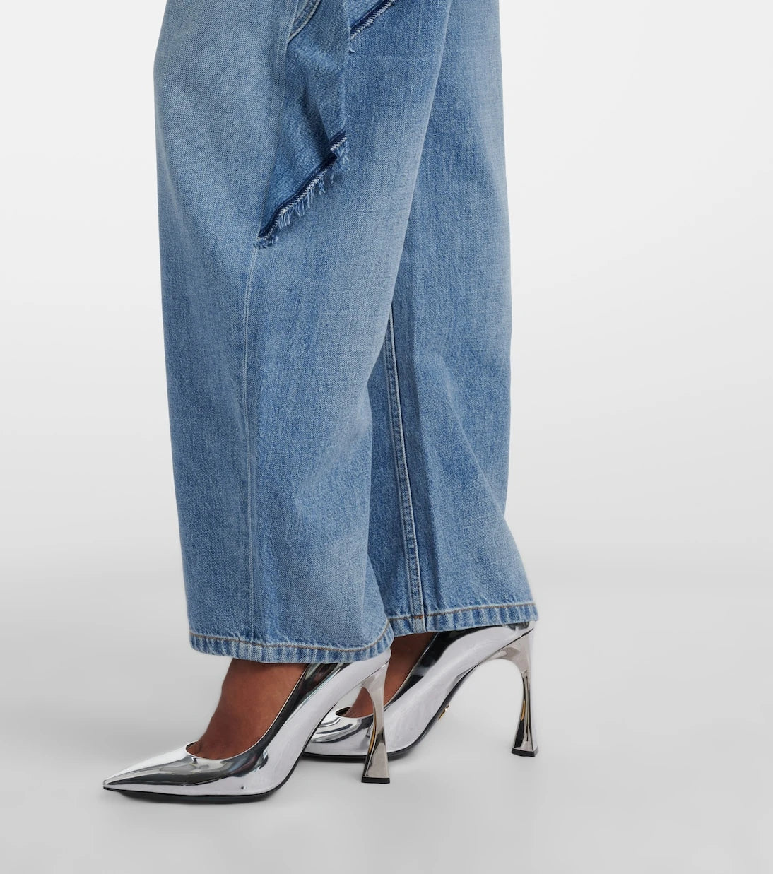 Stella McCartney - Paneled barrel-leg jeans