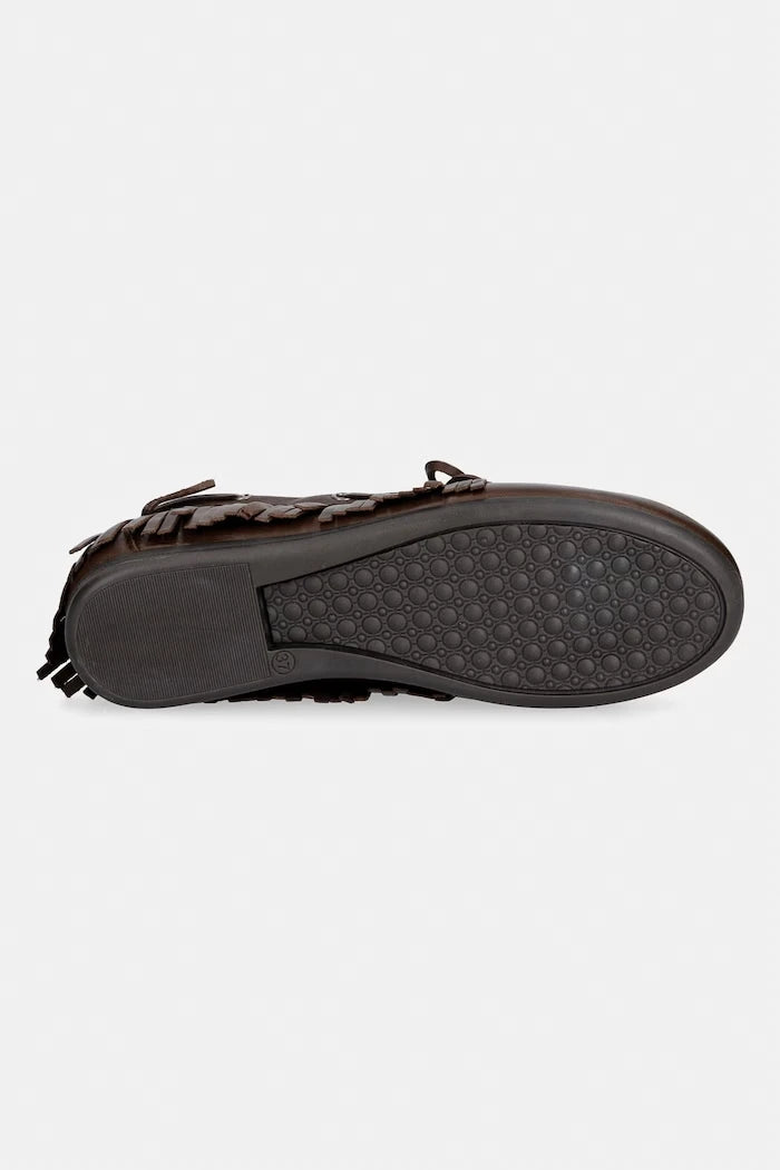 Posa Kadın Süet Mokasen Boat Loafer Native Tassel