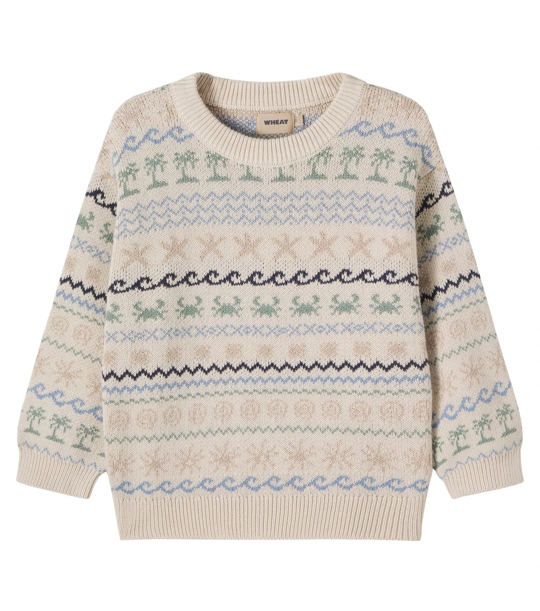 Wheat - August cotton jacquard sweater