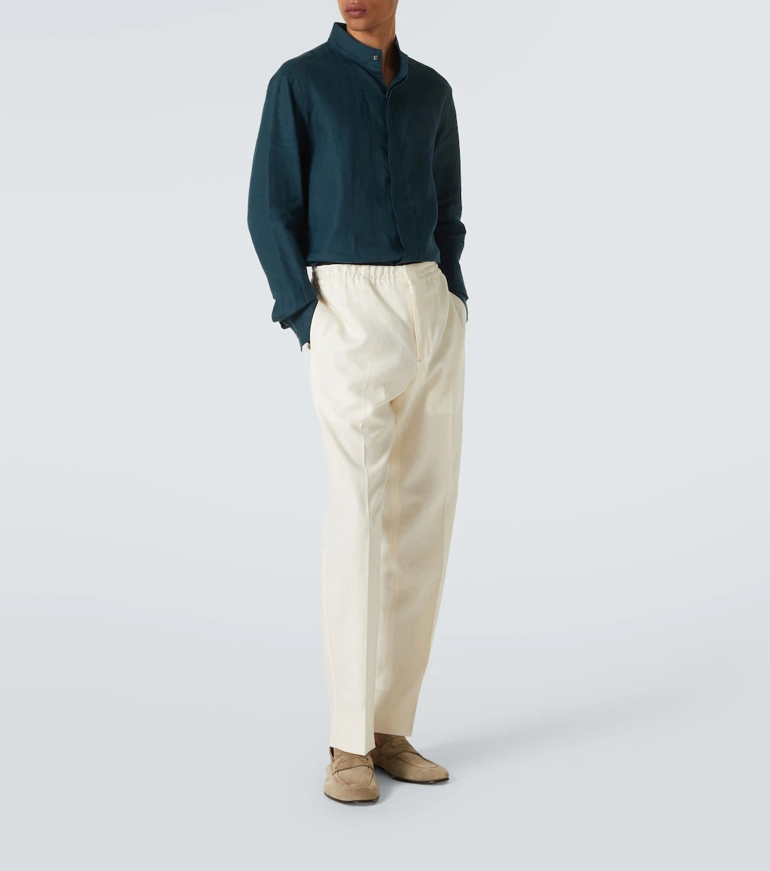 Zegna - Linen straight pants
