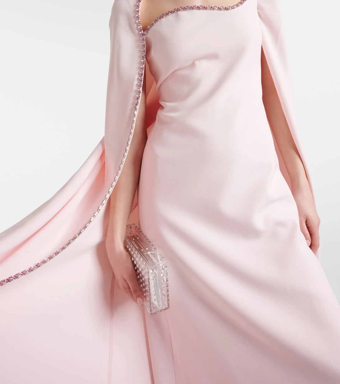Safiyaa - Mattia caped embellished crêpe gown