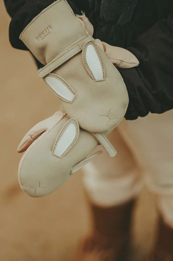 Donsje Kapi Classic Mittens Bunny Çocuk Deri Eldiven