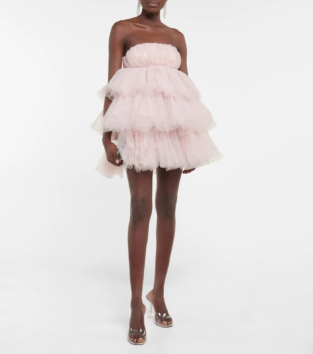 Rotate - Embellished strapless tulle minidress