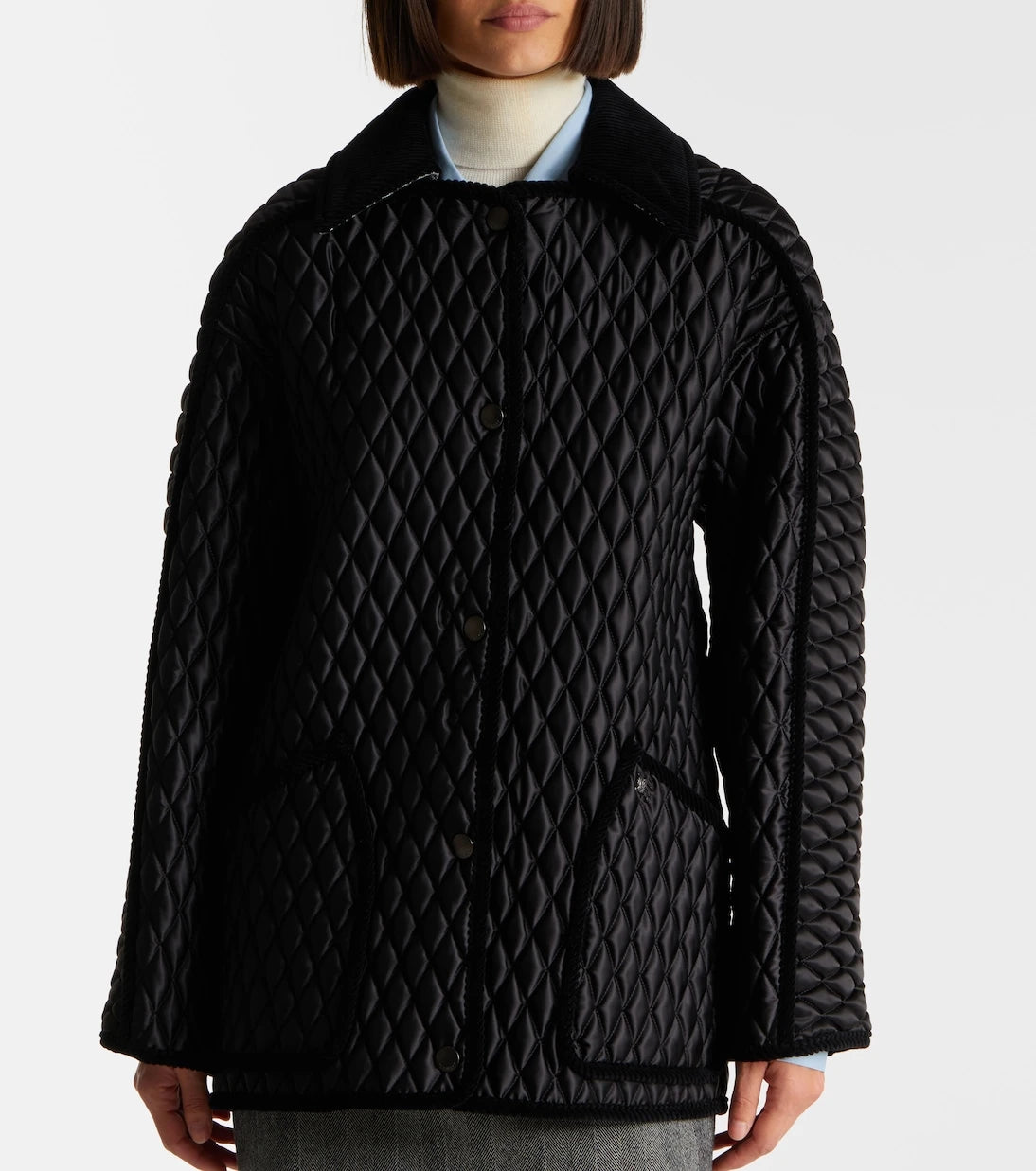Burberry - Corduroy-trimmed quilted jacket