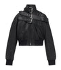McQueen Black Leather Bomber Jacket