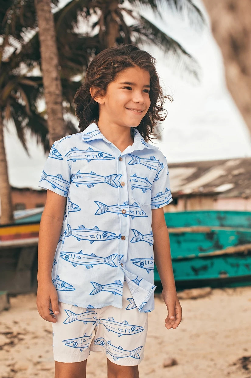 Pepita&Me - Guayabera printed shirt