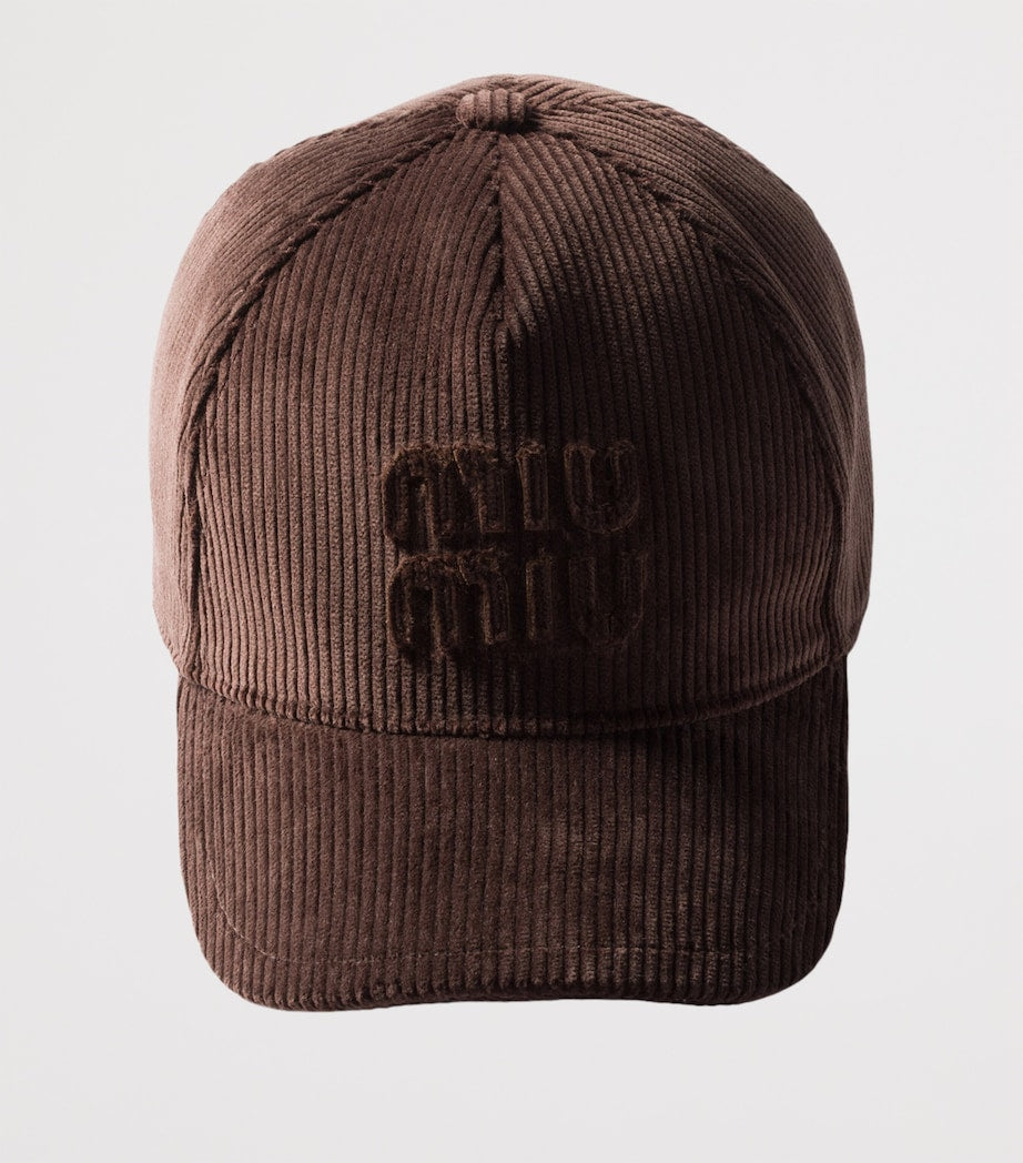 Brown Corduroy Logo Baseball Cap