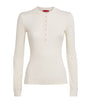MAX&Co. White Long-Sleeve Henley Top