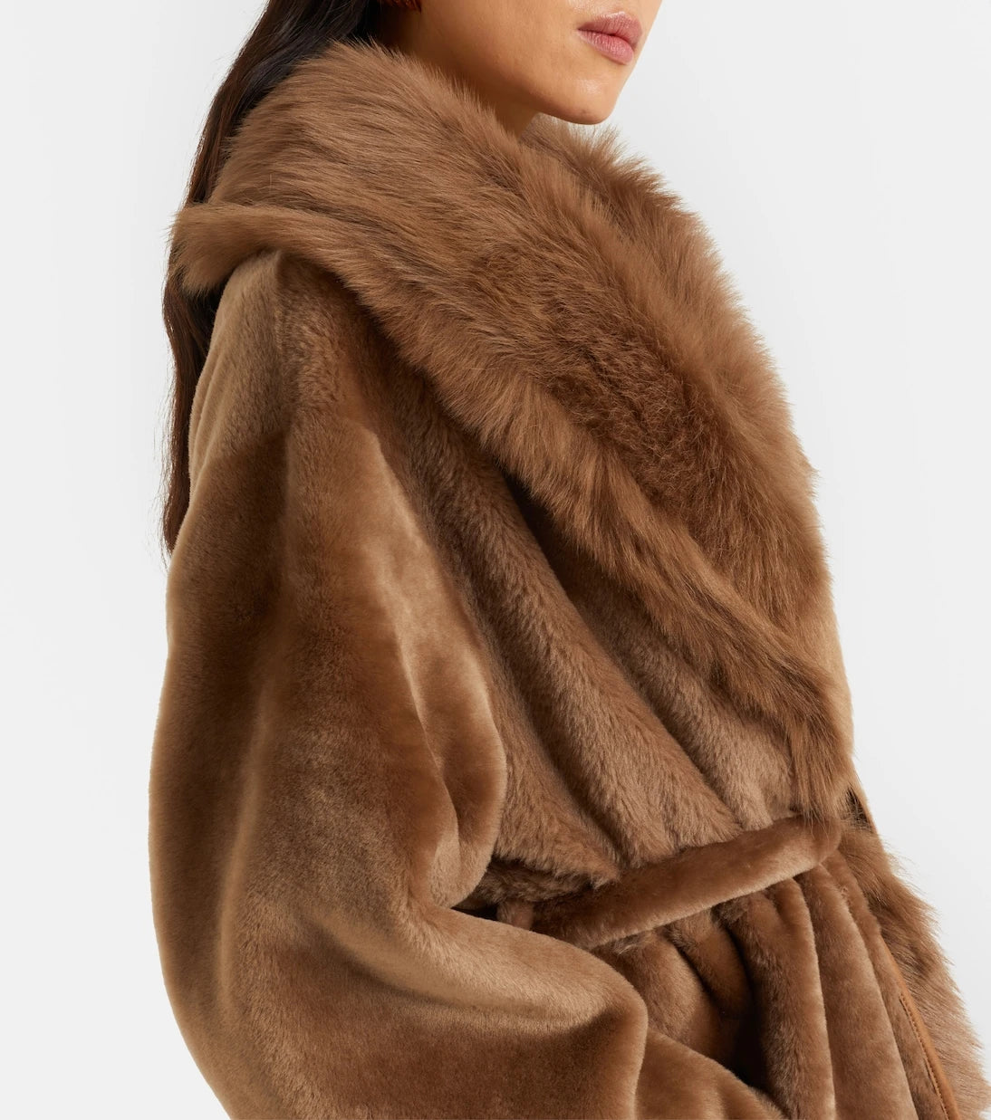 Nour Hammour - Isadora shearling wrap coat