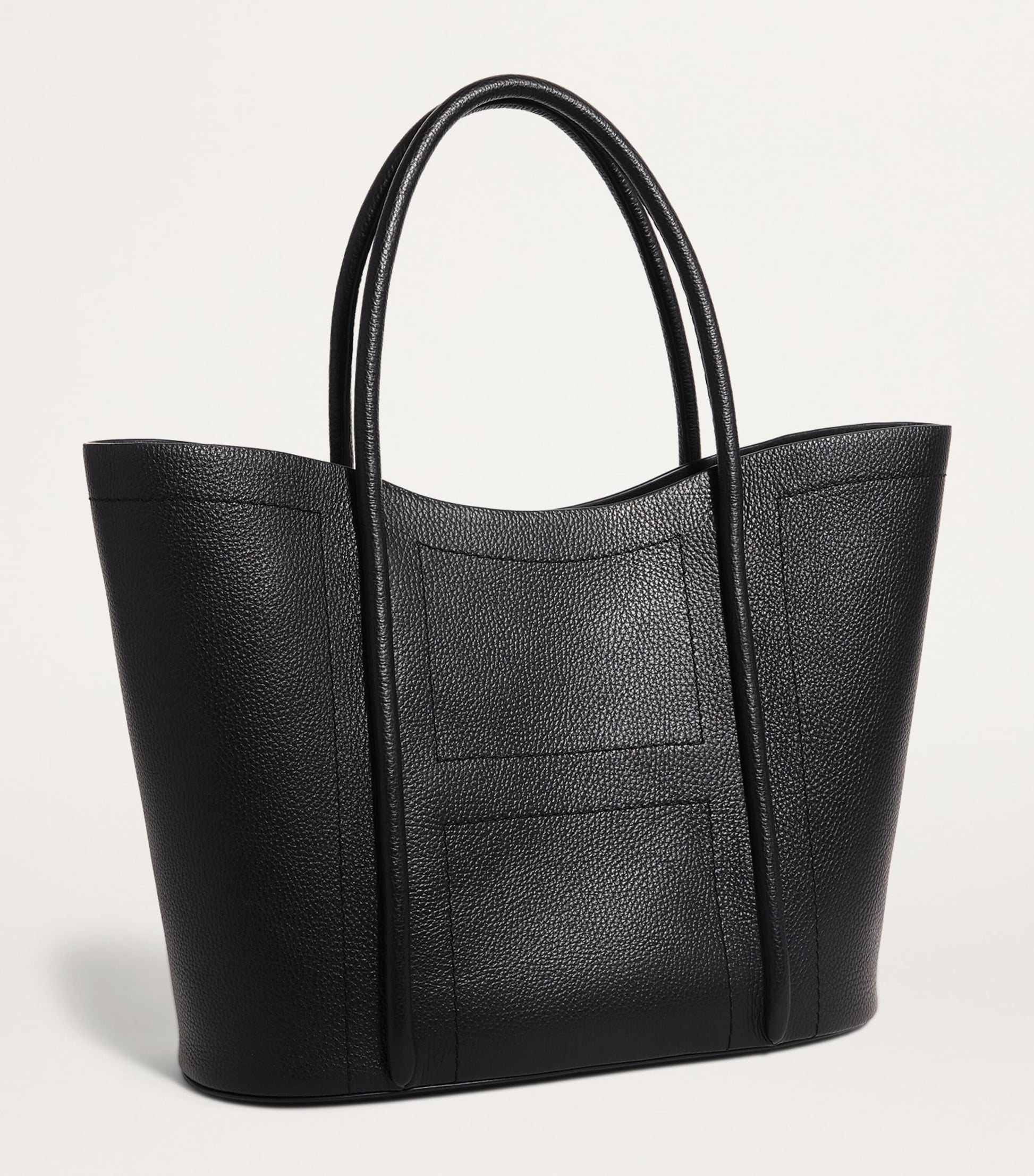 Harrods Black Large Leather Rope Tote Bag
