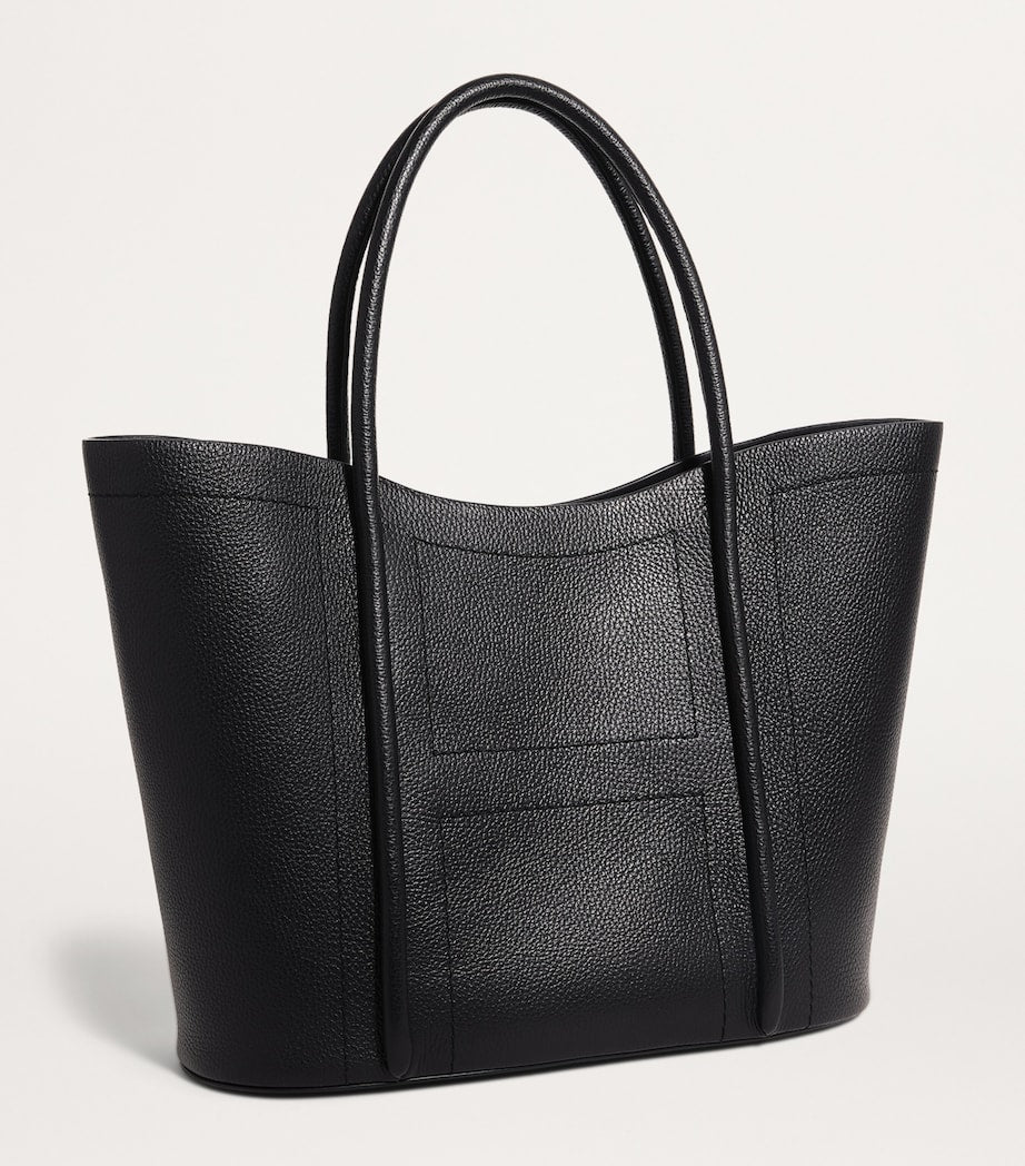 Harrods Black Large Leather Rope Tote Bag