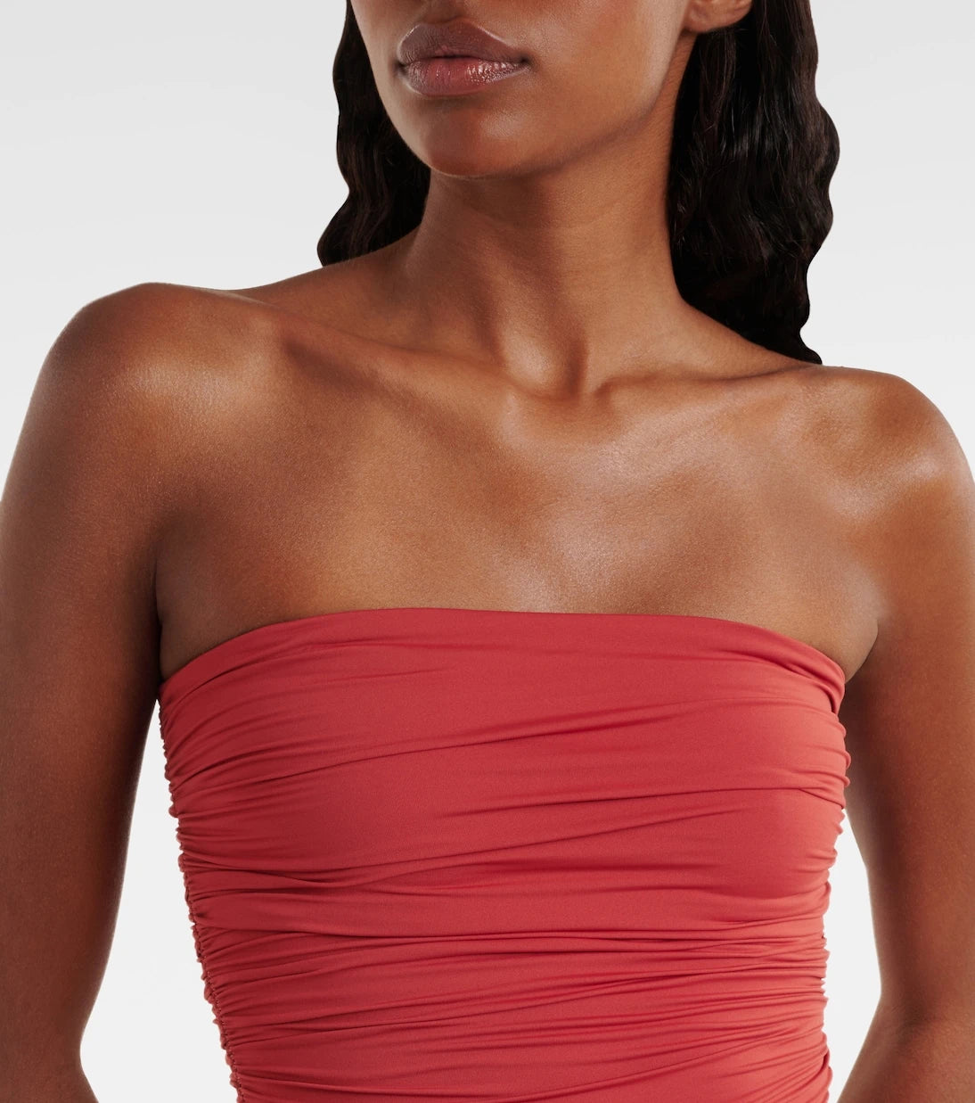 Magda Butrym - Floral-appliqué ruched swimsuit