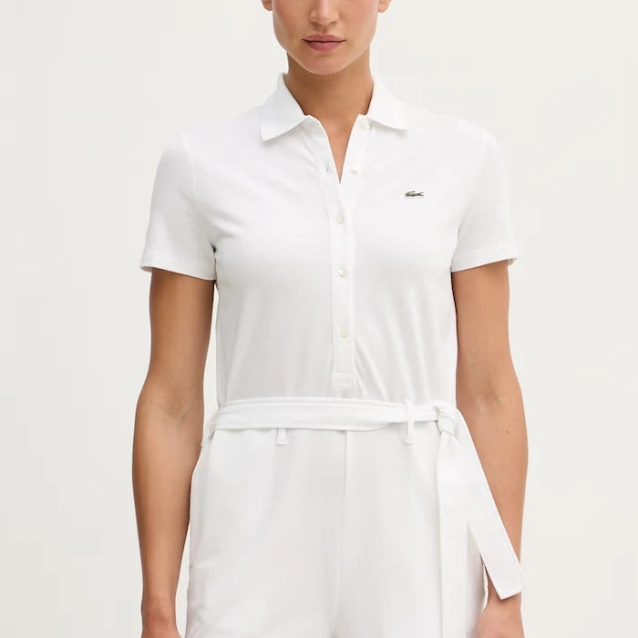 Lacoste pamuk ve elastanlı kadın tulum
