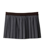 Grey Wool Pleated Mini Skirt