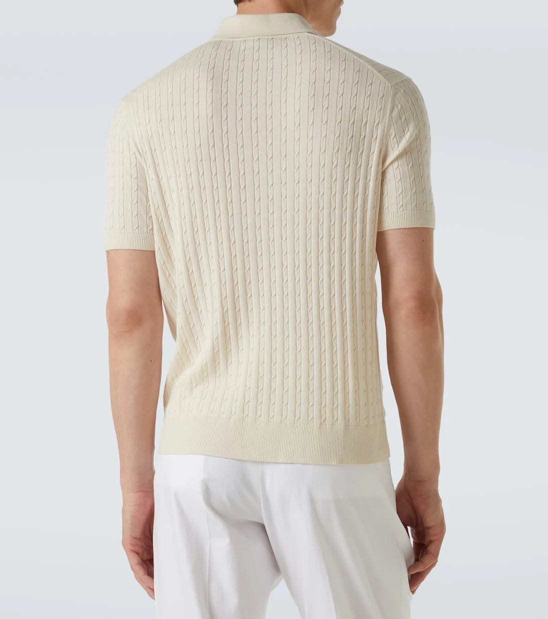 Dunhill - Cable-knit cotton and silk polo shirt