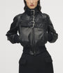 McQueen Black Leather Bomber Jacket