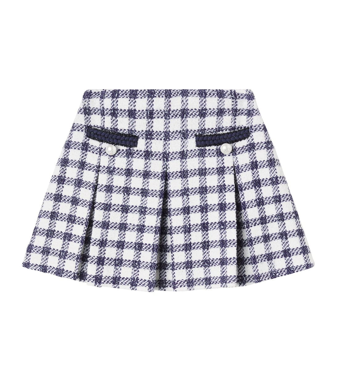 Self-Portrait Kids - Checked bouclé skirt