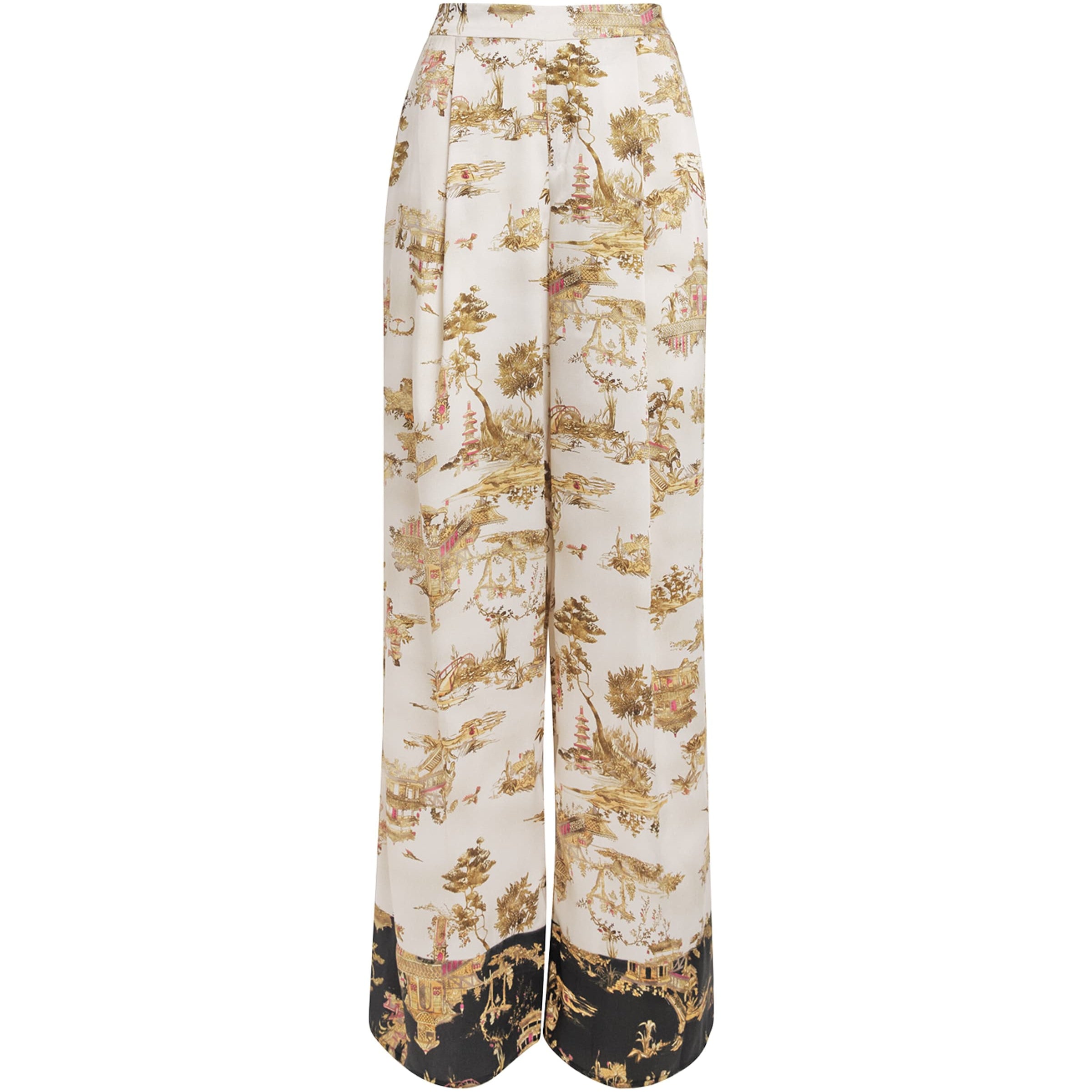 L'Agence Multi Pleated Tavia Wide-Leg Trousers