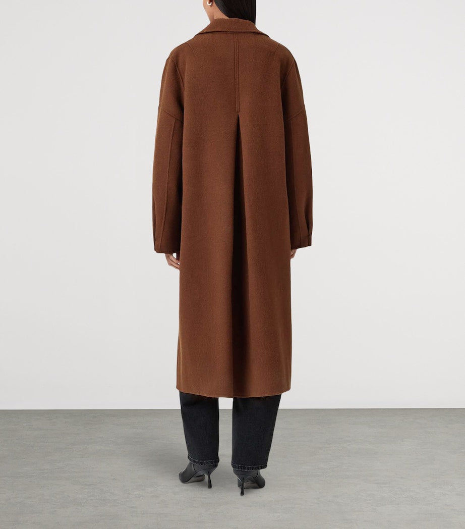AllSaints Brown Wool-Blend Sellma Coat
