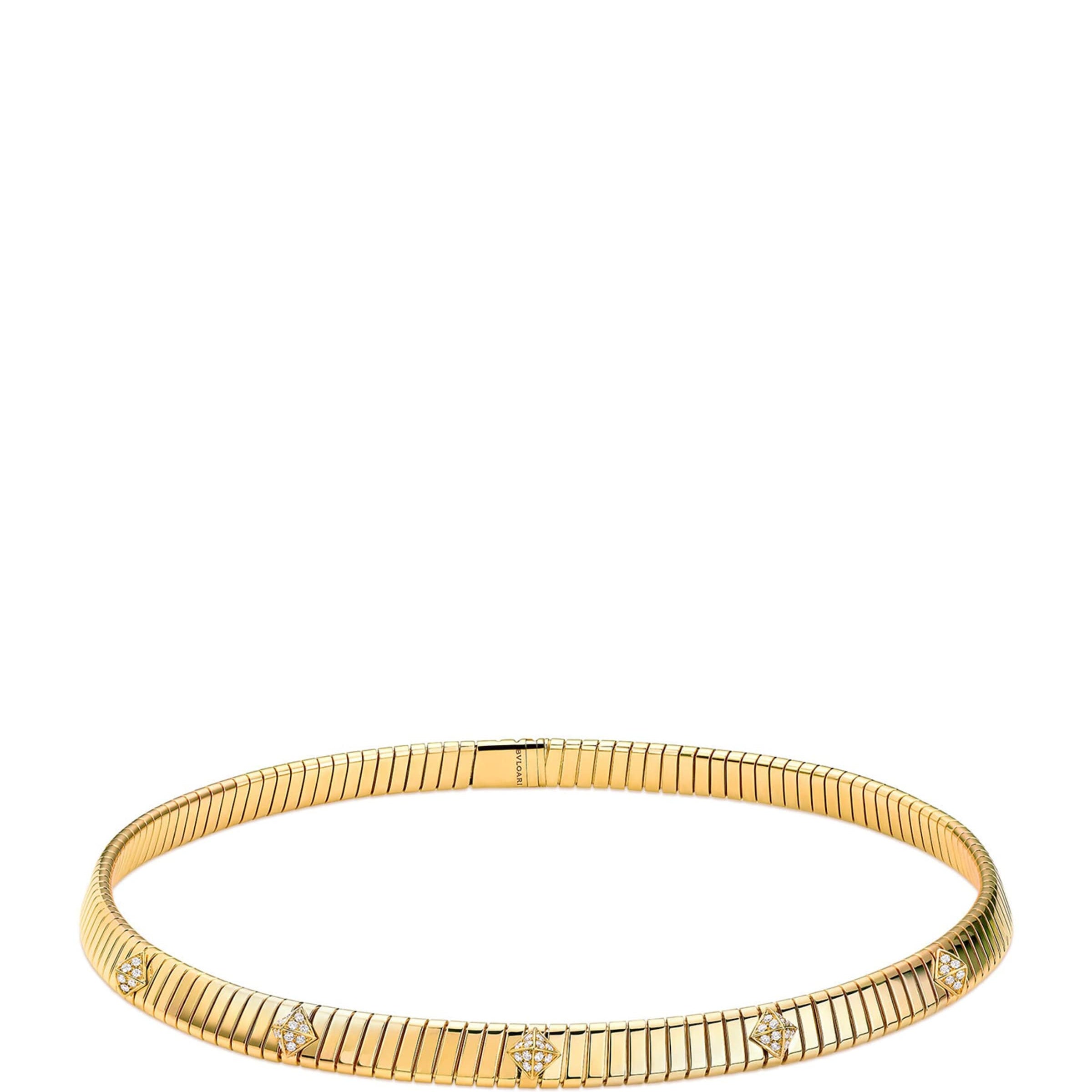 Bvlgari Yellow Gold and Diamond Tubogas Necklace