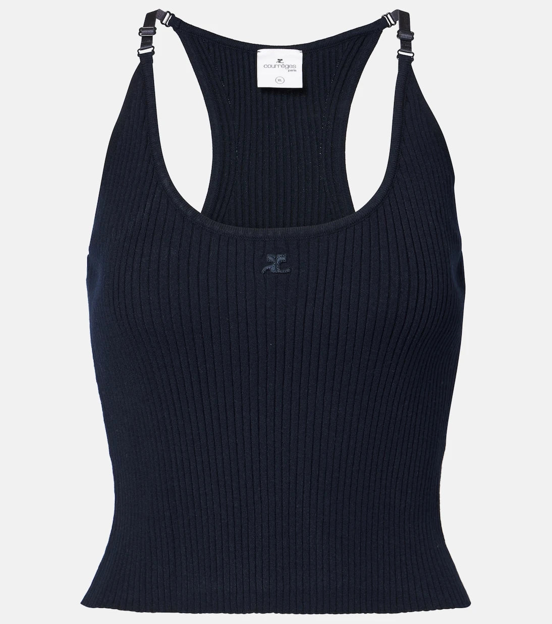 Courrèges - Logo ribbed-knit tank top