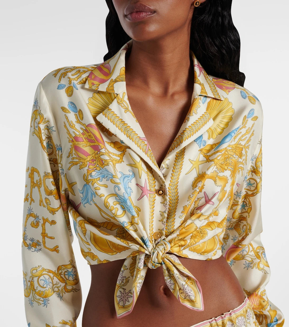 Versace - Underwater Barocco crop top
