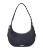 Small Suede Hudson Crescent Shoulder Bag