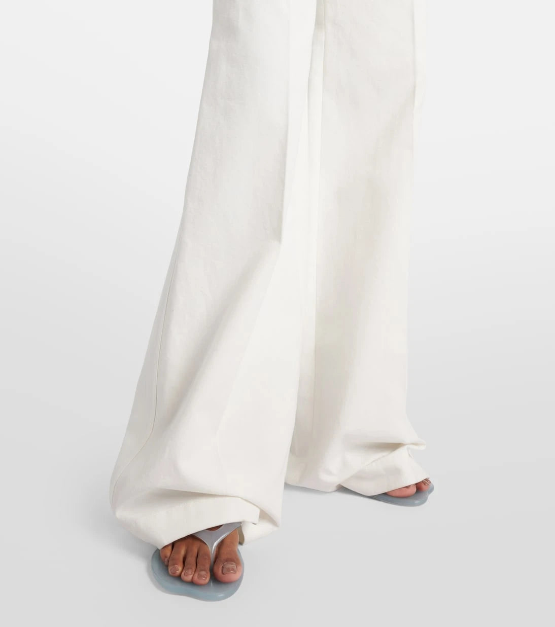 Chloé - High-rise cotton canvas flared pants