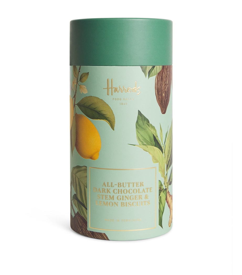 Harrods All Butter Dark Chocolate Stem Ginger and Lemon Biscuits (200g)