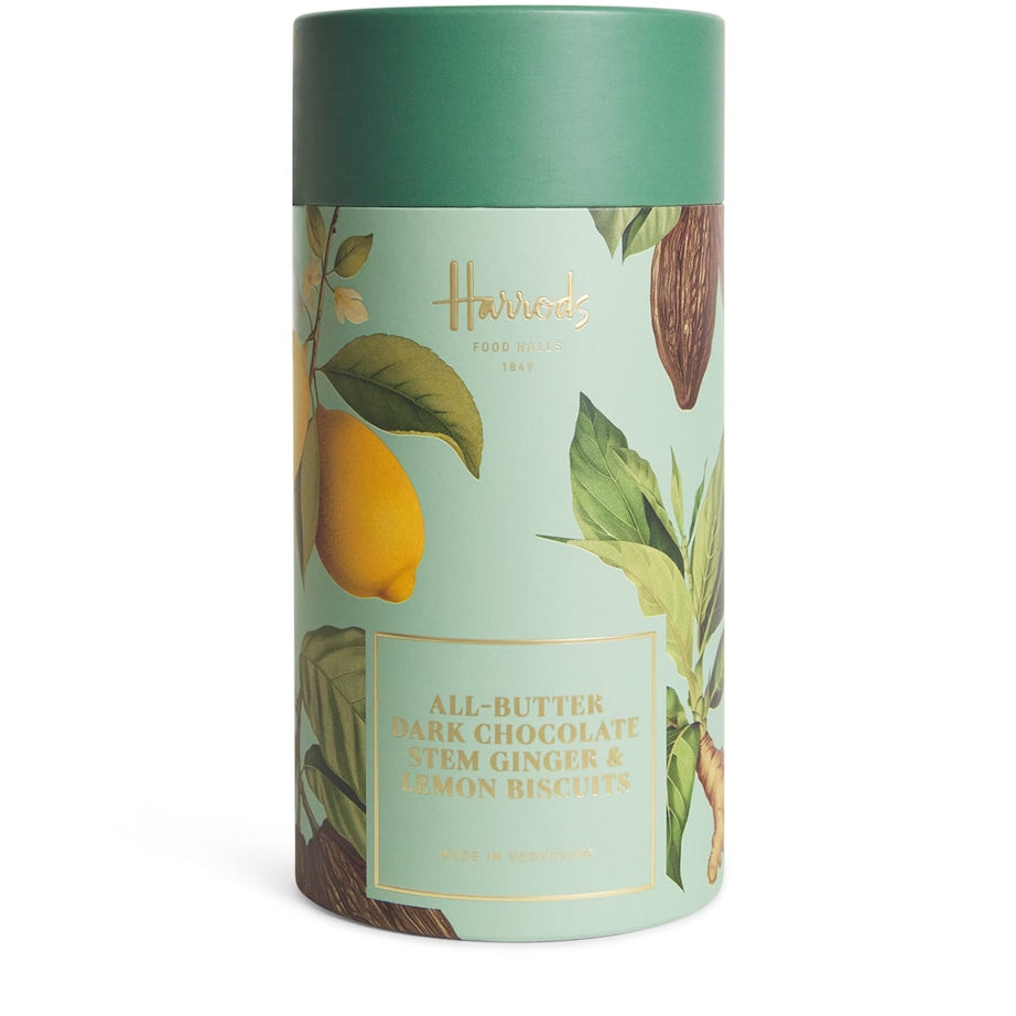 Harrods All Butter Dark Chocolate Stem Ginger and Lemon Biscuits (200g)