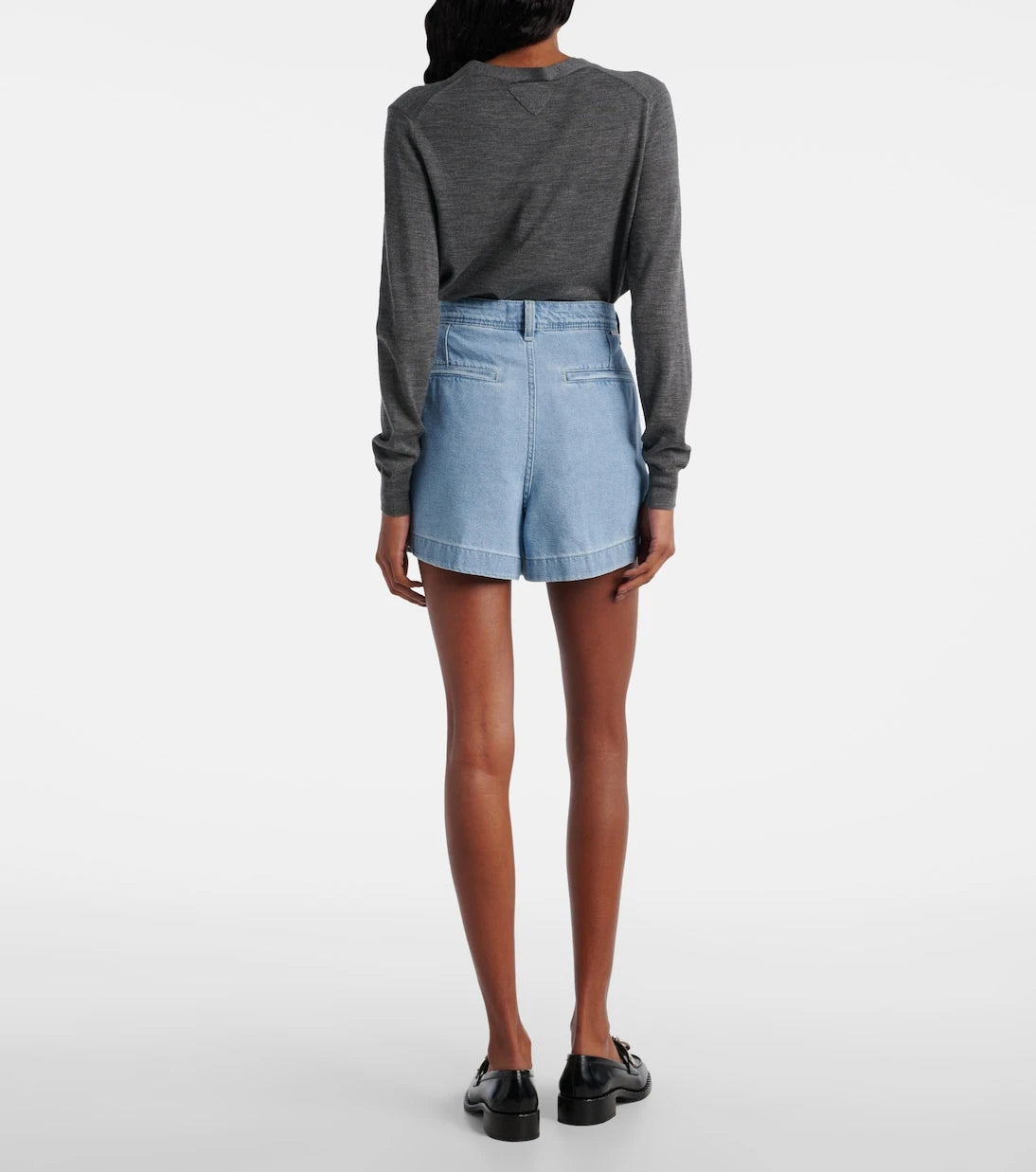 7 For All Mankind - Hana pleated denim shorts
