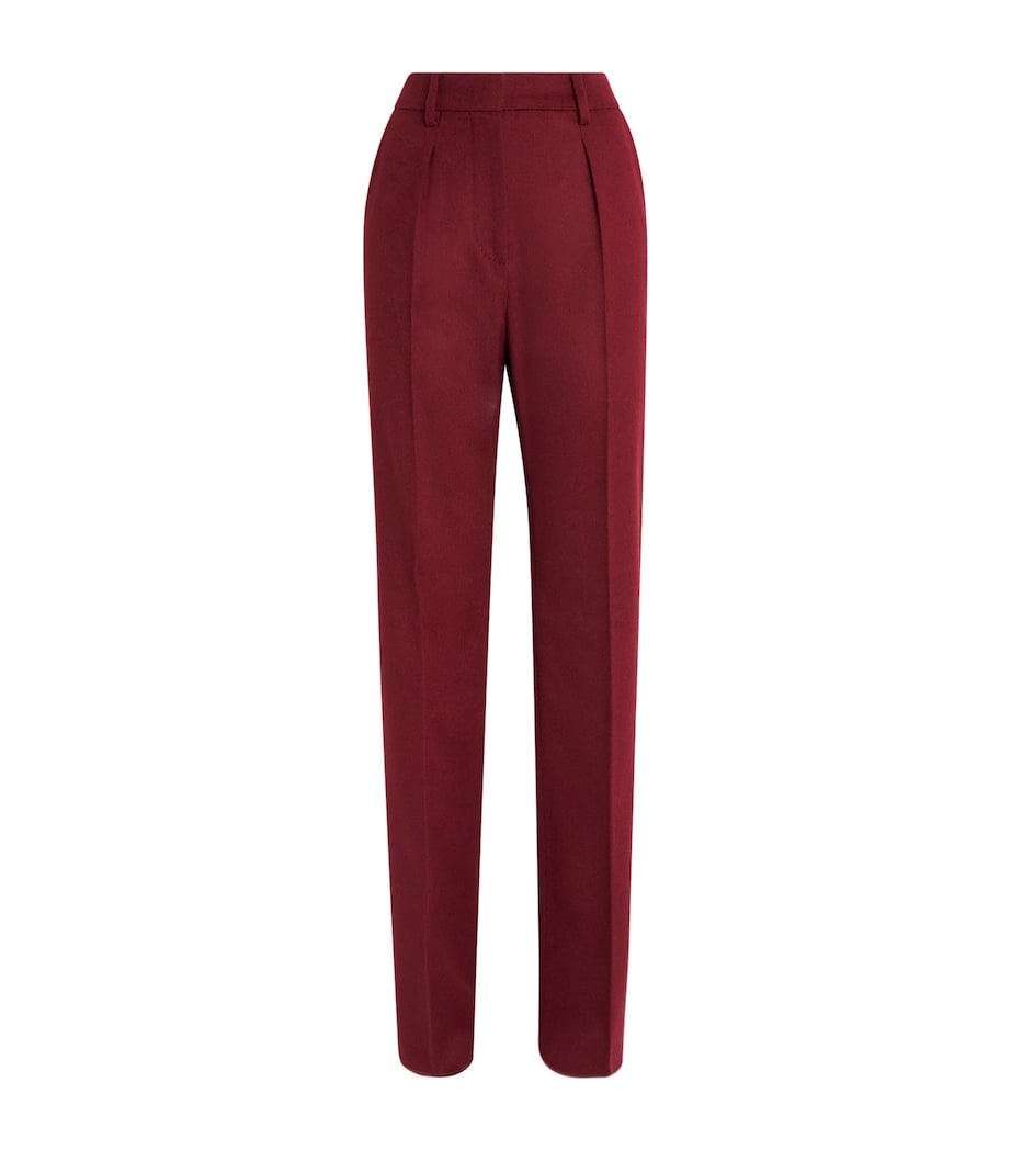 Max Mara Red Camelwool Straight Trousers