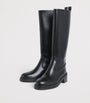 Maje Black Leather Knee-High Boots