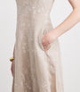 Eleventy Beige x Harrods Linen Floral-Embroidered Dress