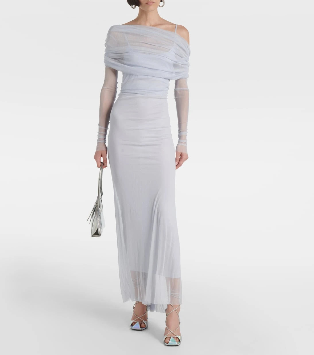 Christopher Esber - Veiled off-shoulder tulle maxi dress