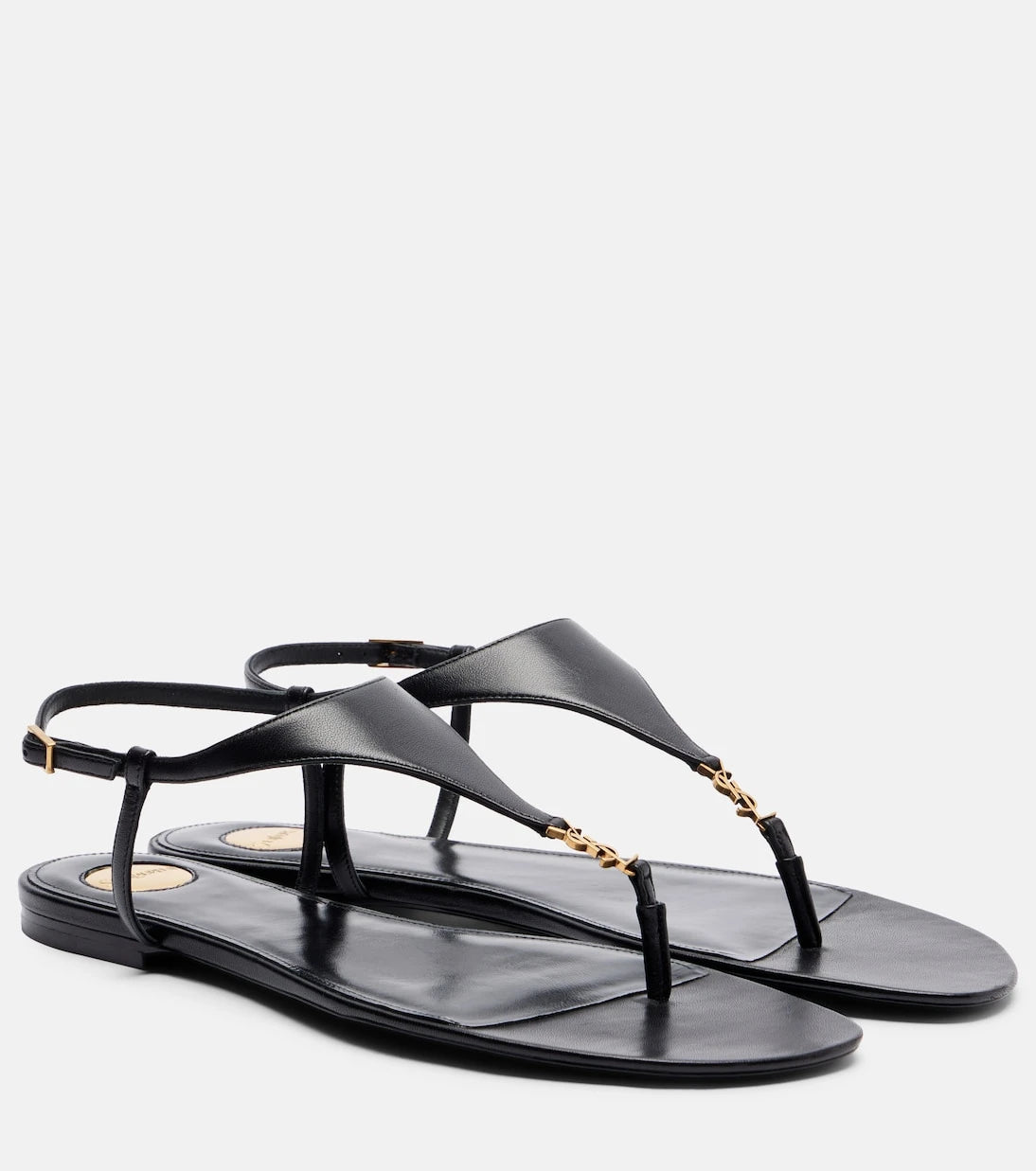 Saint Laurent - Cassandre leather thong sandals