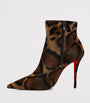 Christian Louboutin Red Miss Z Pony Hair Ankle Boots 100