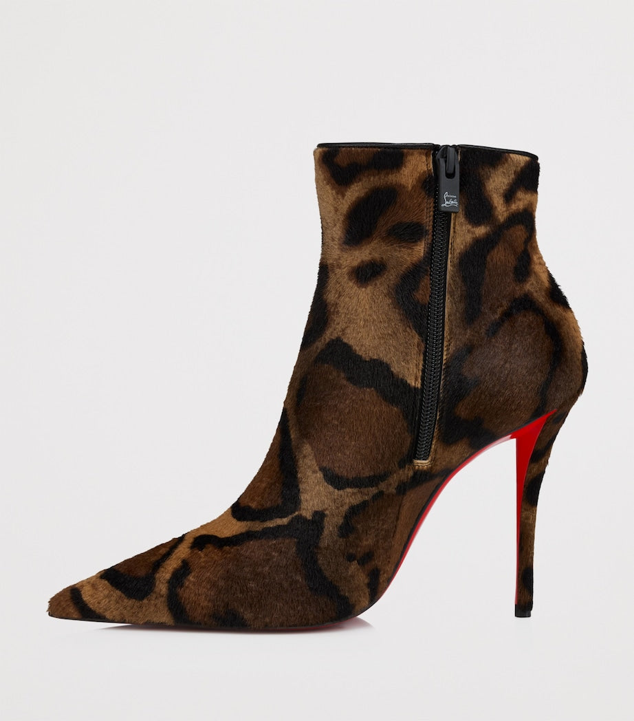 Christian Louboutin Red Miss Z Pony Hair Ankle Boots 100